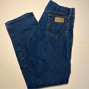 Wrangler Regular Fit Straight Leg Jeans Mens (Tag 34x30) Dark Wash